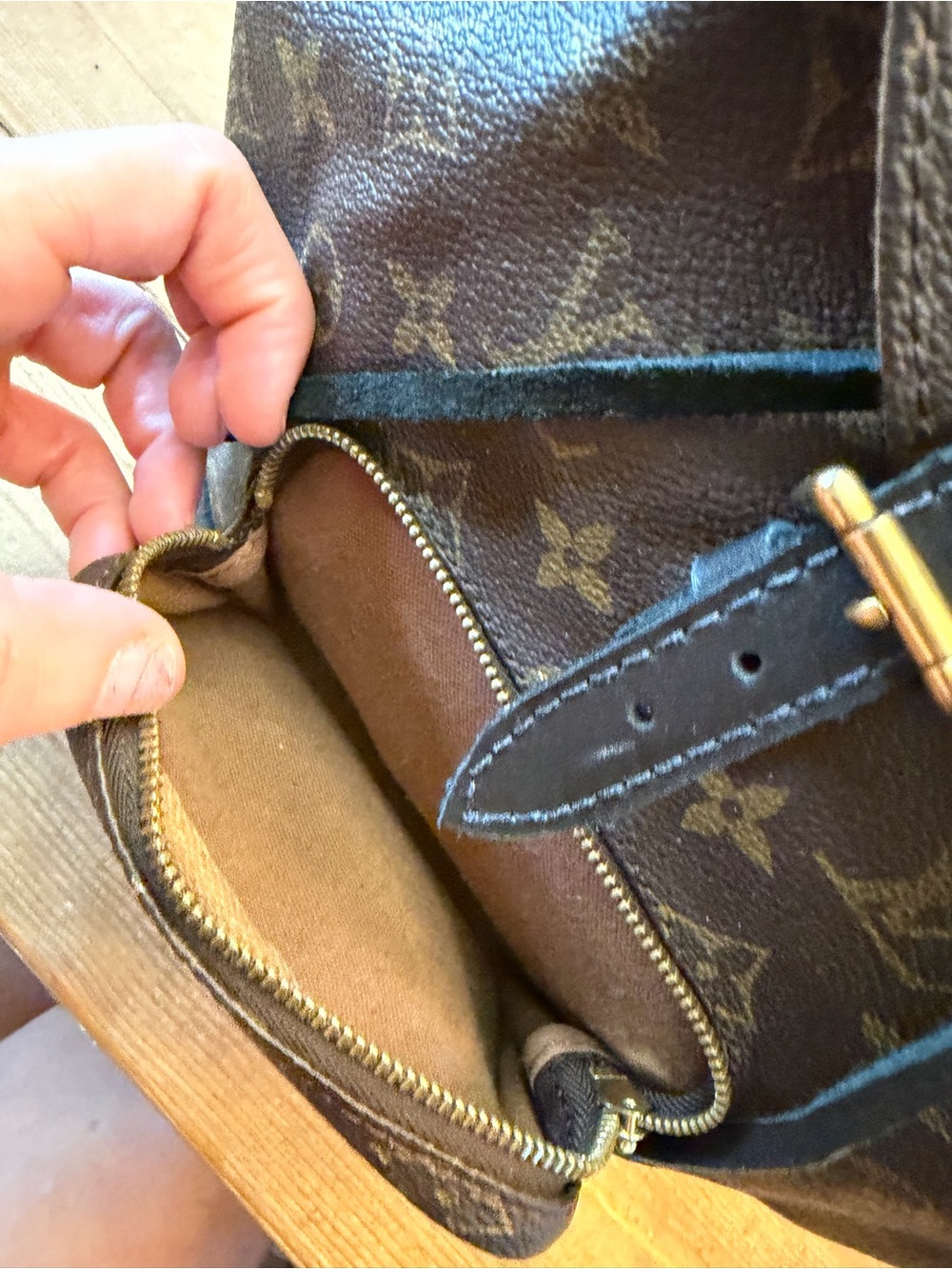 LV Monogram Drawstring Backpack by Vintage Boho Bags NEW - Picture 7 of 15